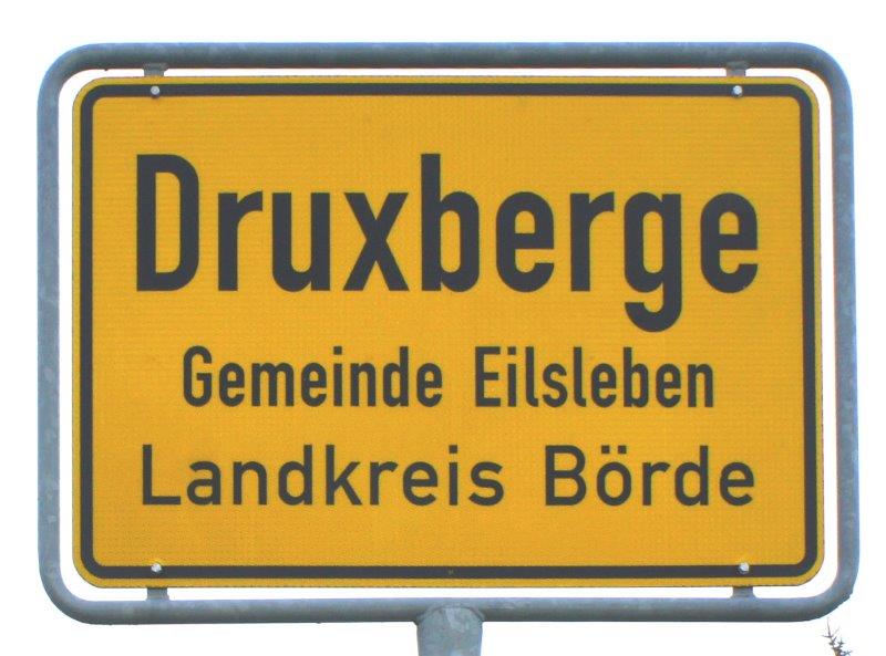 Ortseingangsschild Druxberge
